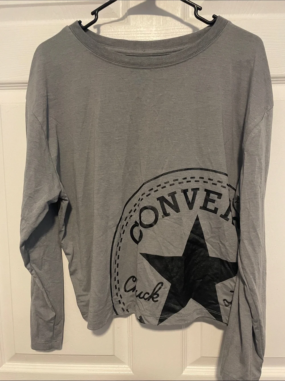 Converse Gray Long-Sleeve Logo Tee